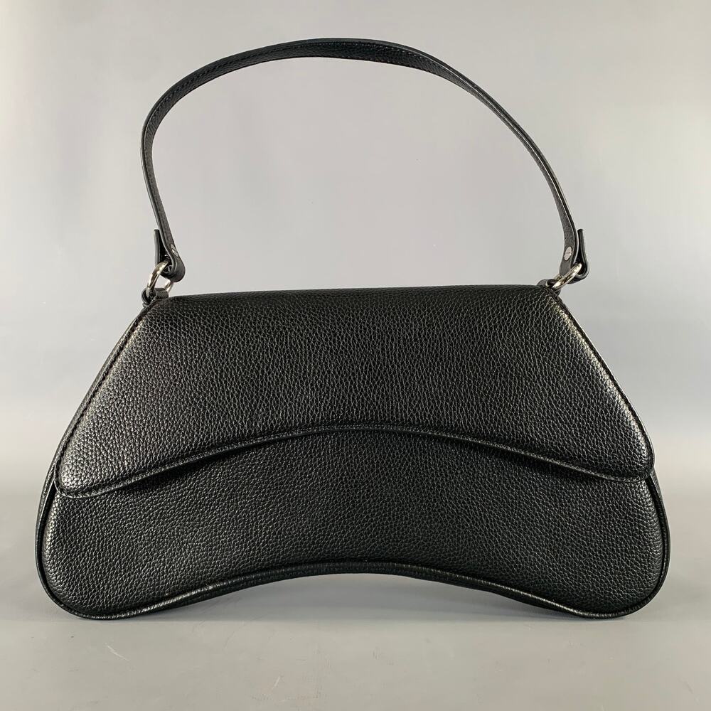 SIMON MILLER Black Faux Leather Shoulder Bag